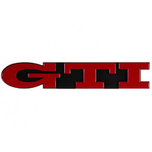 logo znak VW Golf 3 nápis GTI přední maska červená barva 1H6853679E